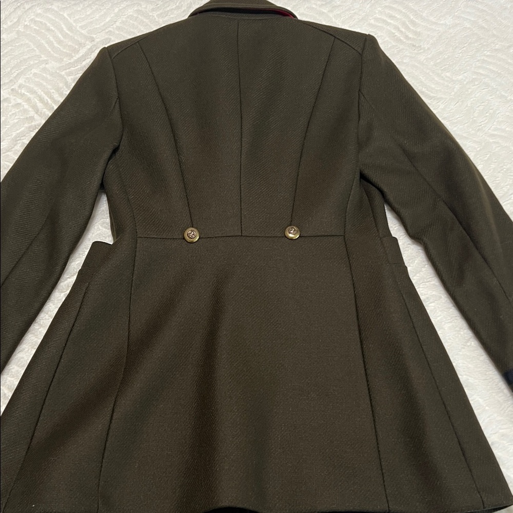 Zara Woman Olive Military Double-Breasted Blazer Jacket XS | Excellent Condition - Picture 12 of 13